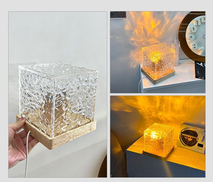Water Ripple Ambient Night Light – Acrylic Projection Lamp for Cozy Home Vibes