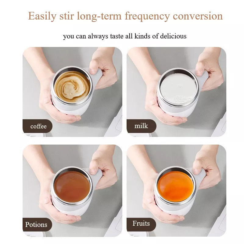 Coffee Mug Self-Stirring  – Automatic Mixing Cup, 304 Stainless Steel Travel Mug, Portable Spill-Proof Insulated Cup