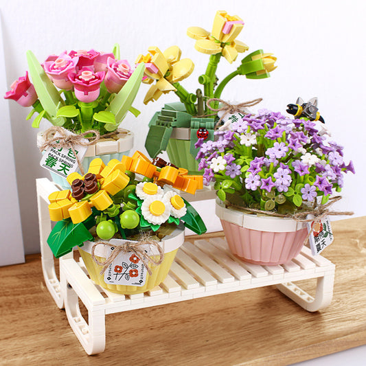 Toy Building Blocks Small  Flower Series