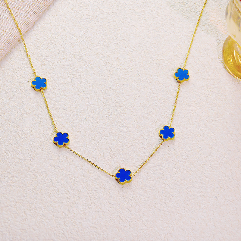 Five-Leaf Flower Necklace β Double-Sided Design