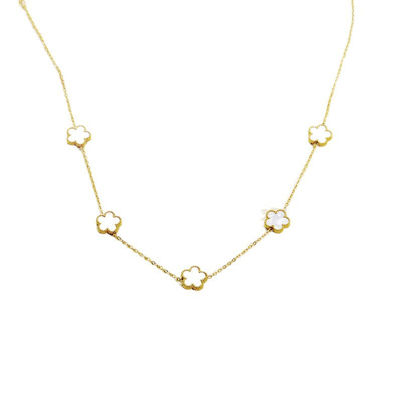 Five-Leaf Flower Necklace β Double-Sided Design