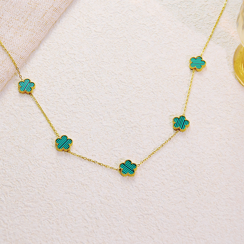 Five-Leaf Flower Necklace β Double-Sided Design