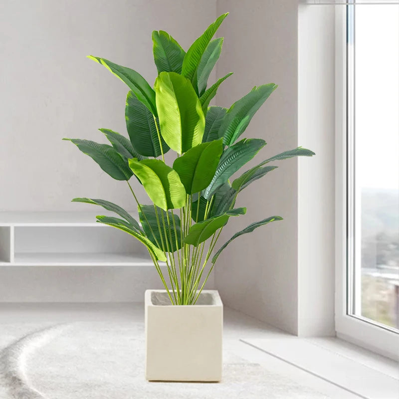 Artificial Tropical Palm & Banana Leaf Plant – Faux Greenery for Home, Office & Indoor Decor