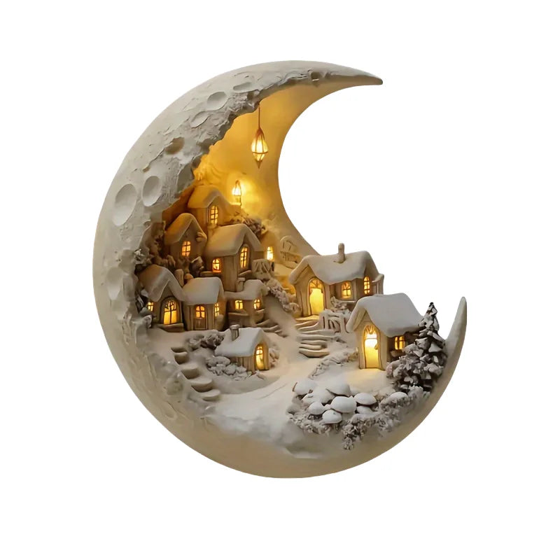 DIY Wooden Christmas Tree Ornament – 2D Moonhouse Acrylic Desktop Sign for Holiday & New Year Decor