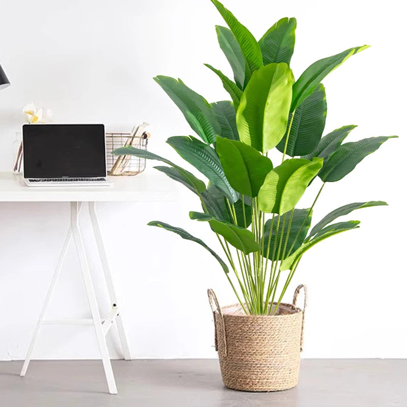 Artificial Tropical Palm & Banana Leaf Plant – Faux Greenery for Home, Office & Indoor Decor