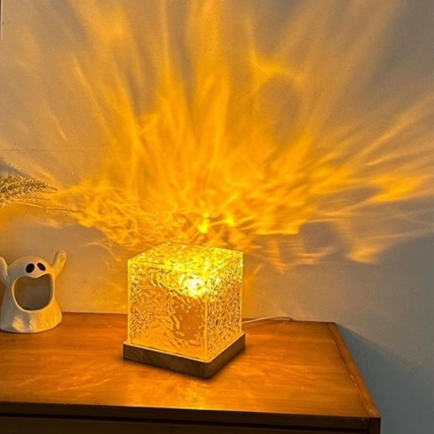 Water Ripple Ambient Night Light – Acrylic Projection Lamp for Cozy Home Vibes