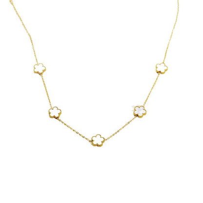 Five-Leaf Flower Necklace – Double-Sided Design