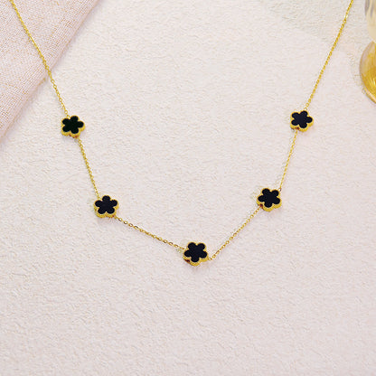 Five-Leaf Flower Necklace – Double-Sided Design