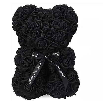 Flower Rose Bear Gifts for Mom Grandma on Mothers Day from Daughter, Artificial Rose Teddy Bear with box and balloons Gifts for Valentines Day Birthday Anniversary Presents for Her Wife Sister
