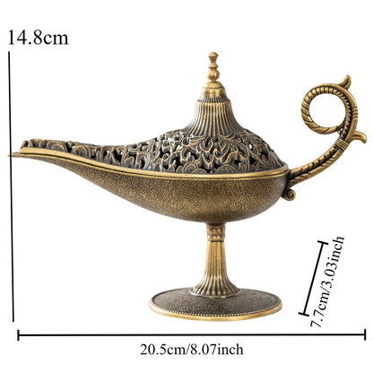 Aladdin-Style Incense Burner – Alloy Genie Lamp for Decor & Aromatherapy Incese